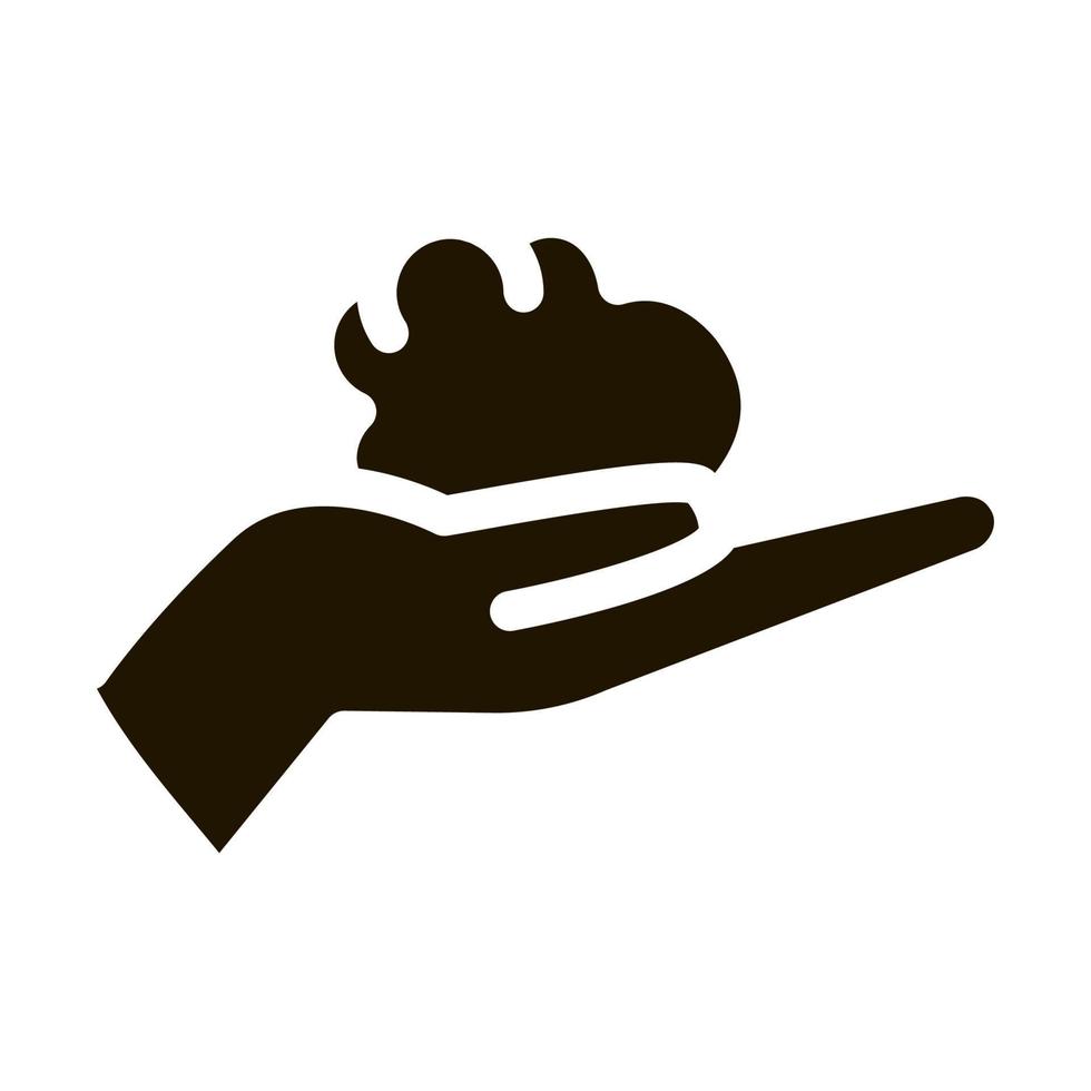 piece of clay in hands icon Vector Glyph Illustration