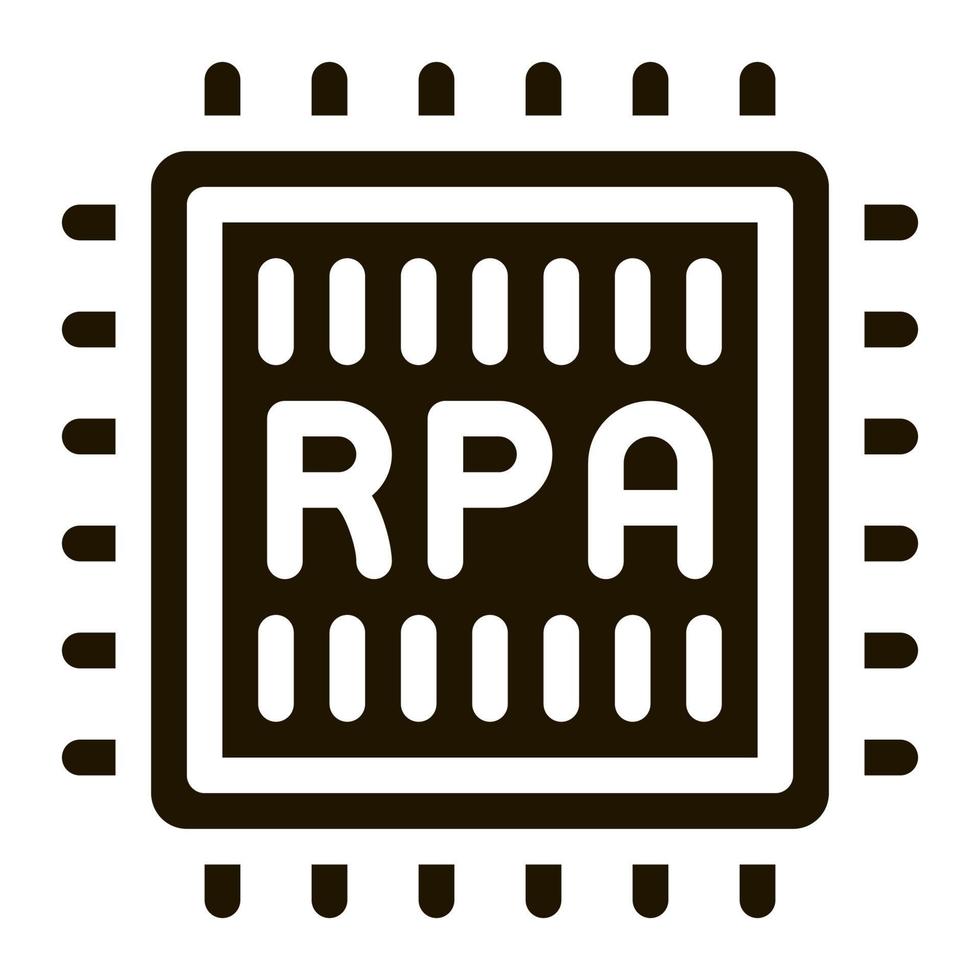 rpa chip icono vector glifo ilustración
