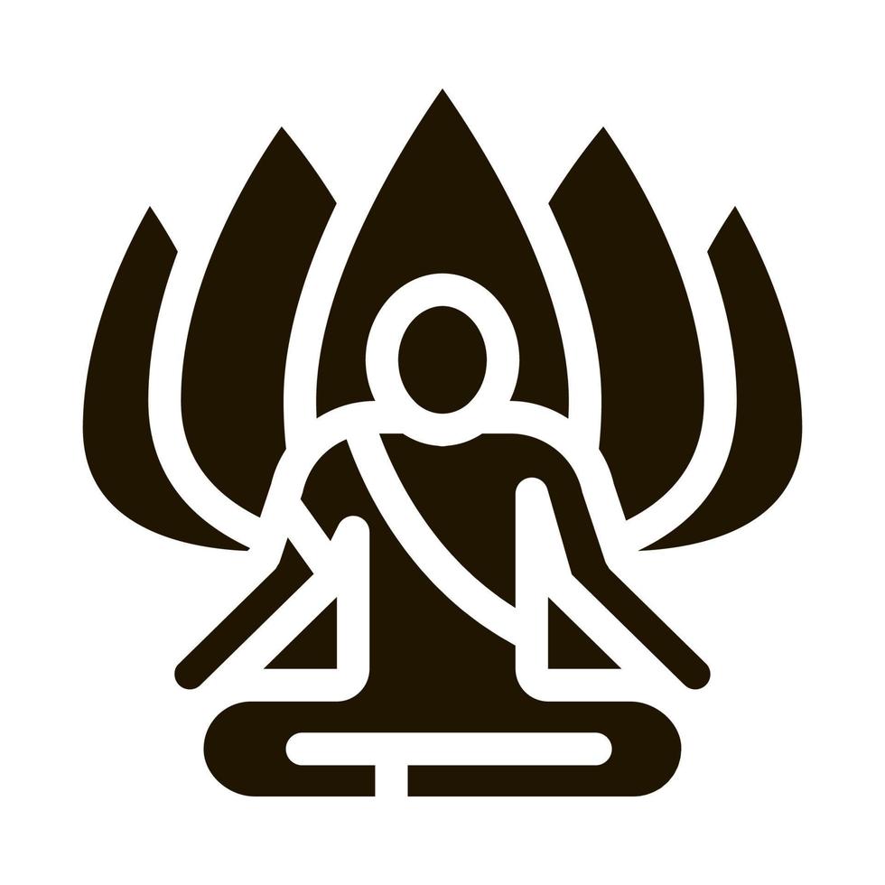 Shaman of Meditation Vector Glyph Illustration