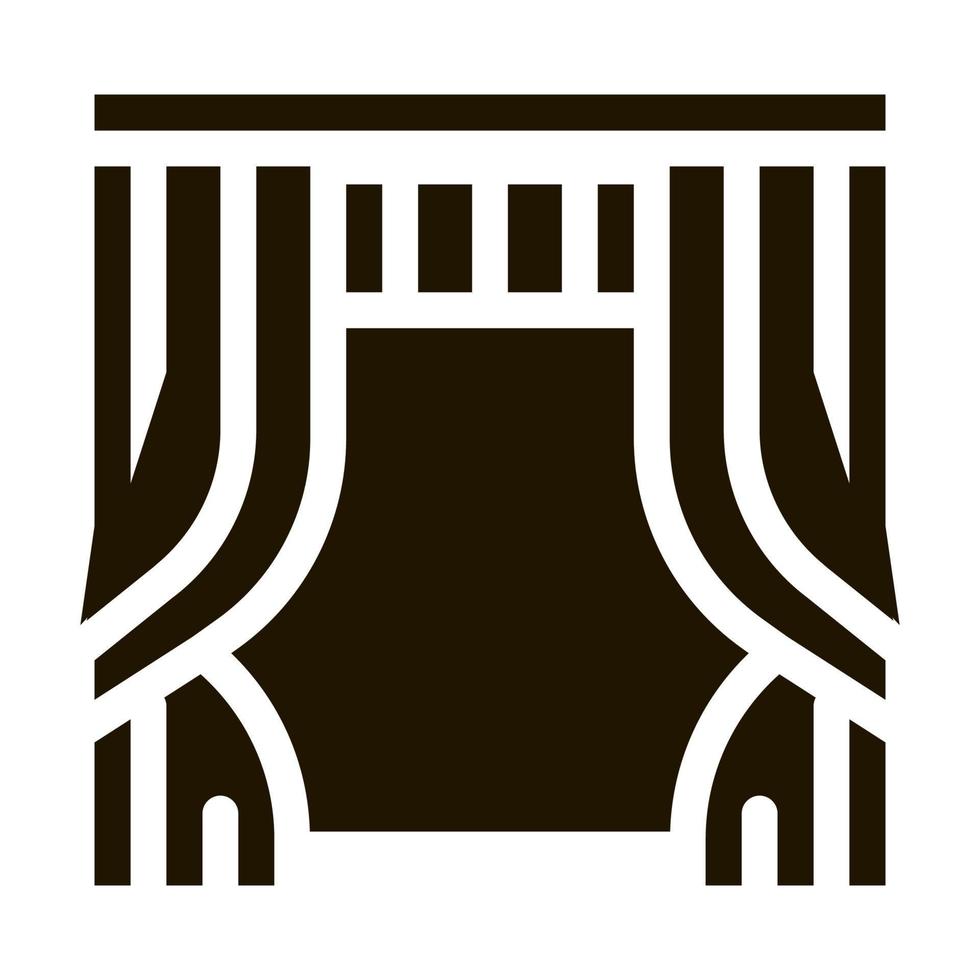 Theatrical Curtain Vector Glyph Illustration