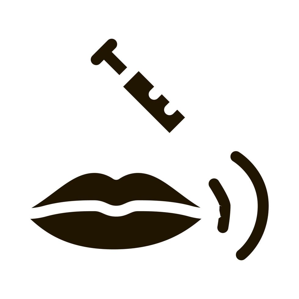 lip injection icon Vector Glyph Illustration