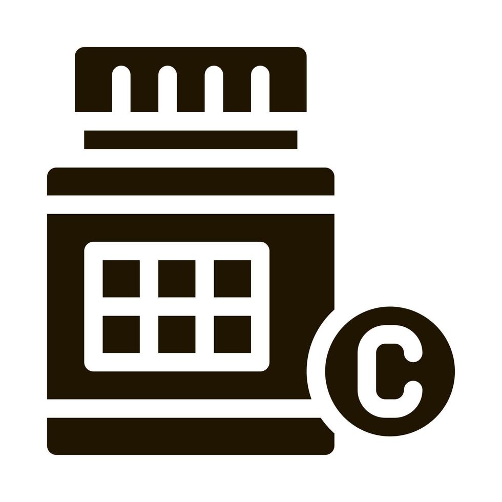 vitamin bottle icon Vector Glyph Illustration