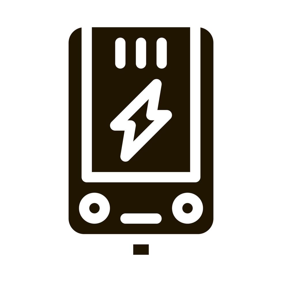 Electronic Main Block Heating System glyph icon vector