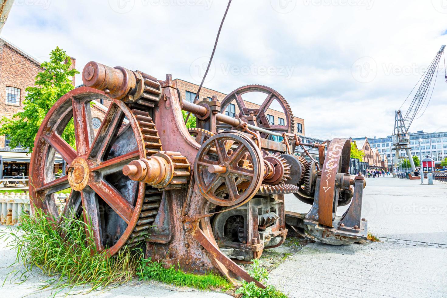 Memorial of old industrial machine during daytime photo