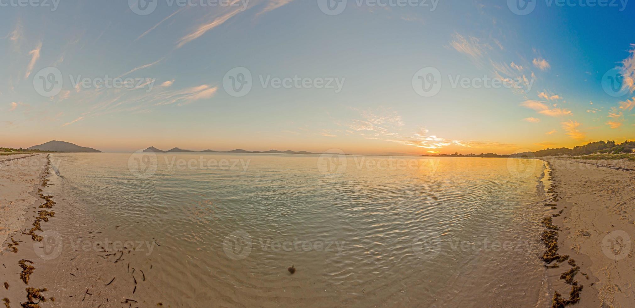 Panorama over a paradisiacal beach on the Australian Golden Coast in the state of Queensland photo