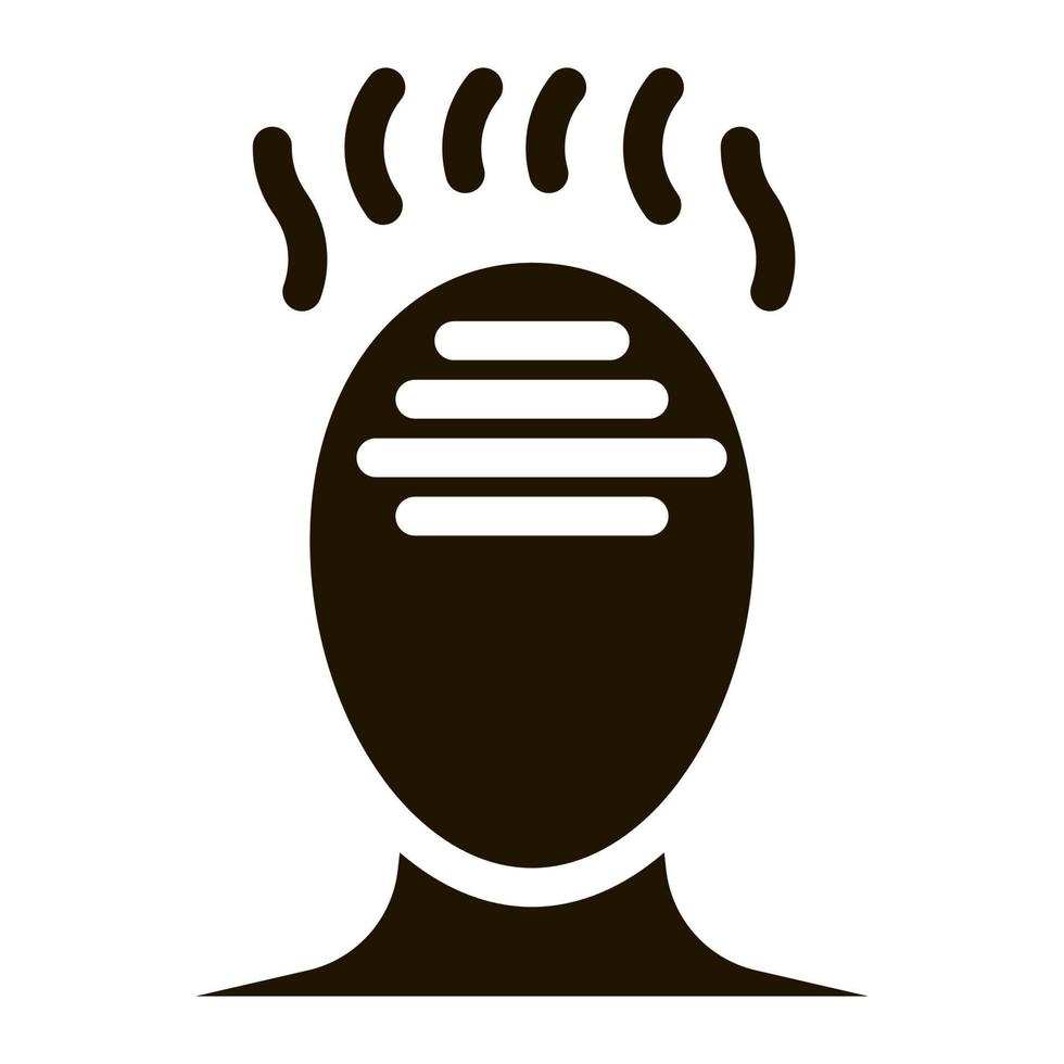 High Fever Temperature Man Head Silhouette Vector