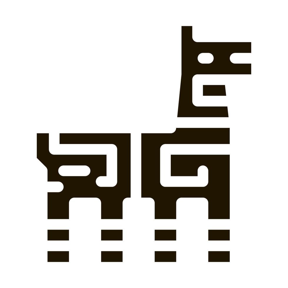 Ethnic Animal Totem Vector Glyph Illustration