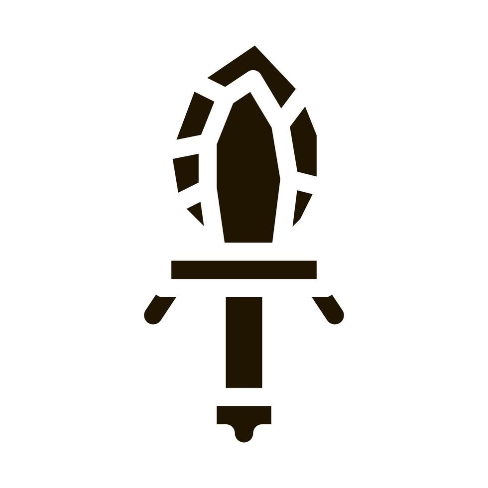 Stone Sacrifice Knife Vector Glyph Illustration