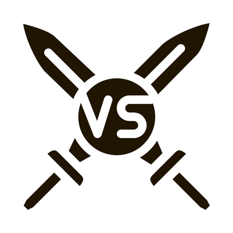 Sword Battle Icon Vector Glyph Illustration