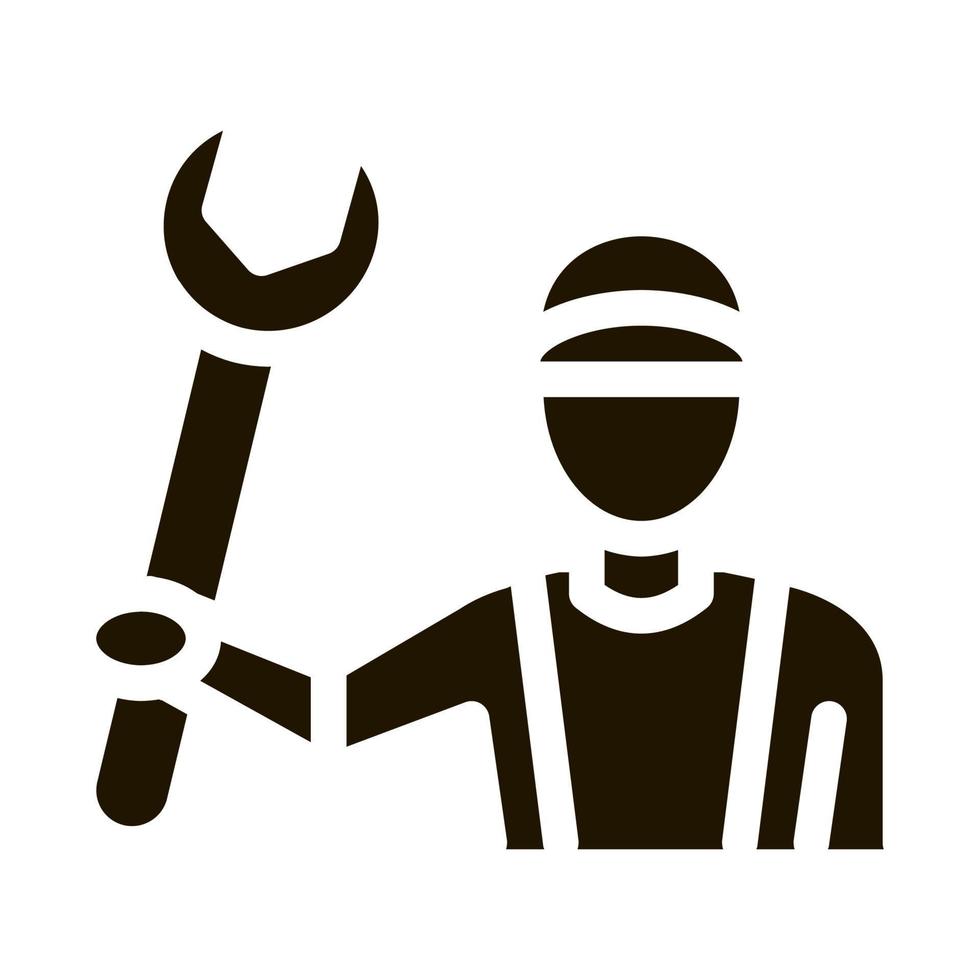Plumber Wrench Icon Vector Glyph Illustration