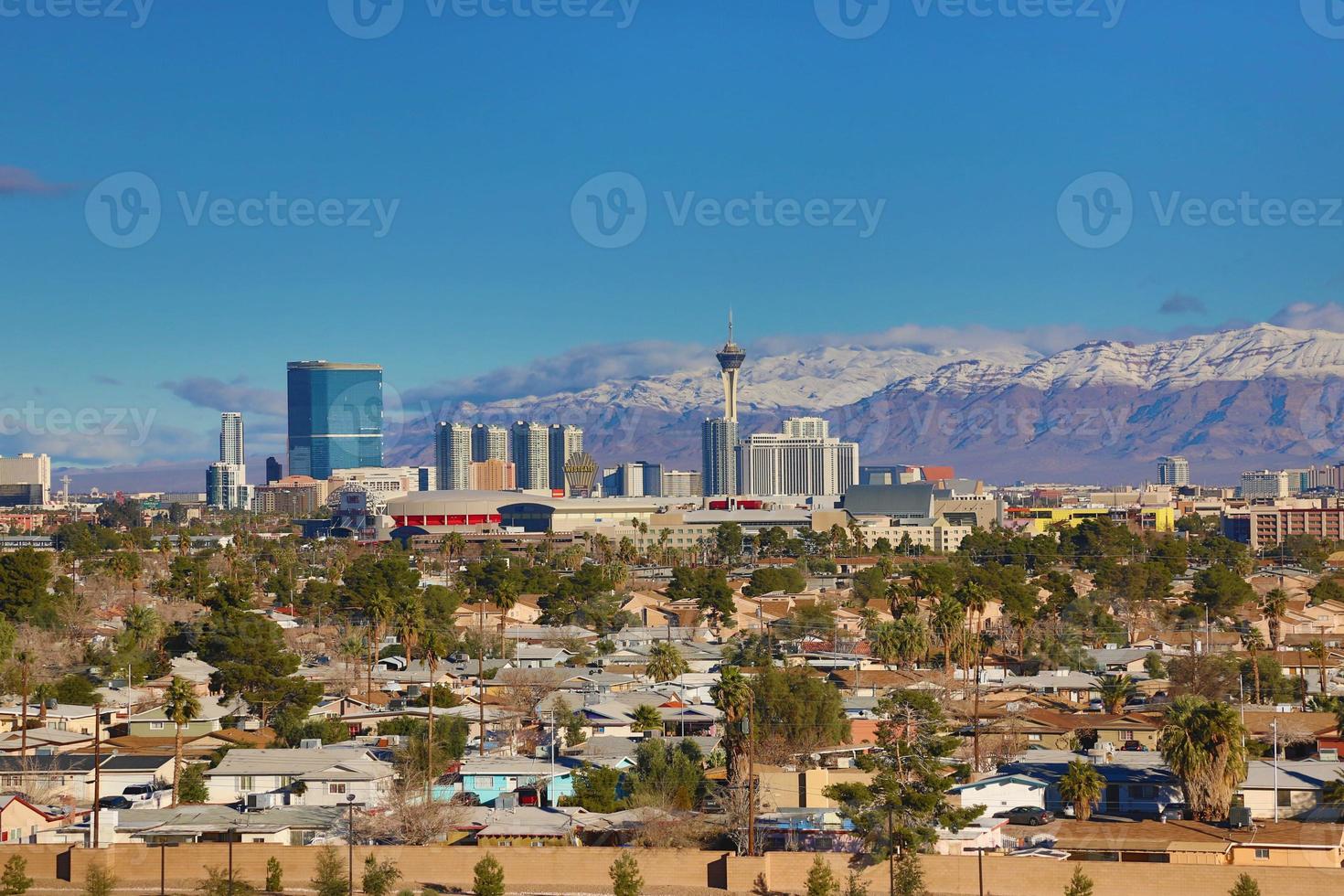 Skyline of Las Vegas in winter 2017 photo