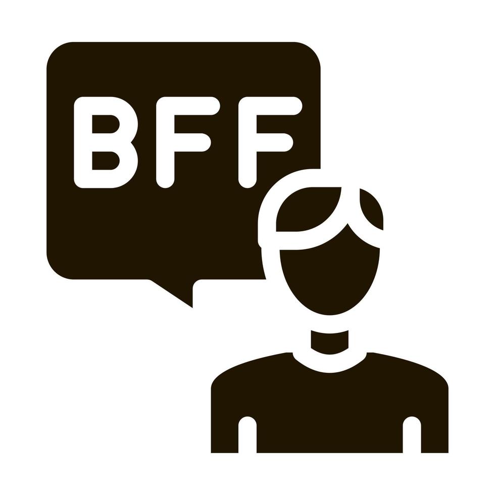 humano hablando bff icono vector glifo ilustración