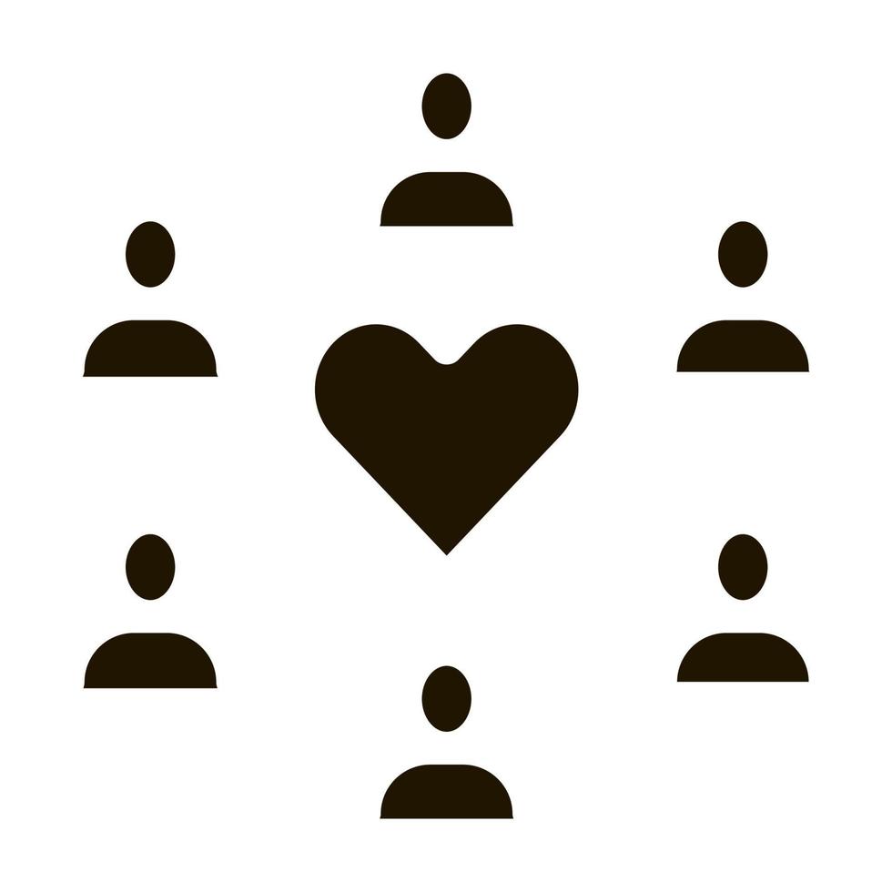 Human Group Love Icon Vector Glyph Illustration