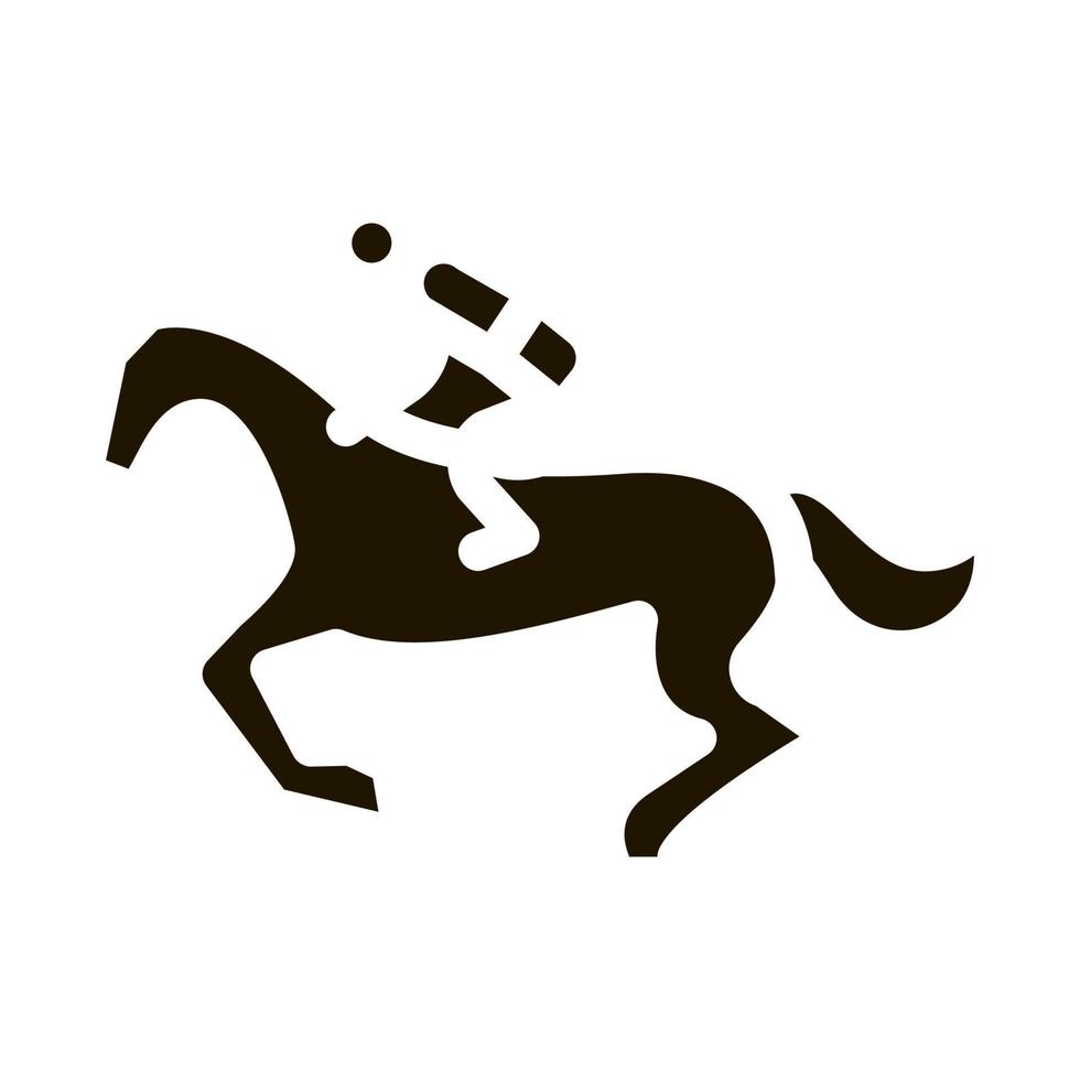 corriendo caballo icono vector glifo ilustración