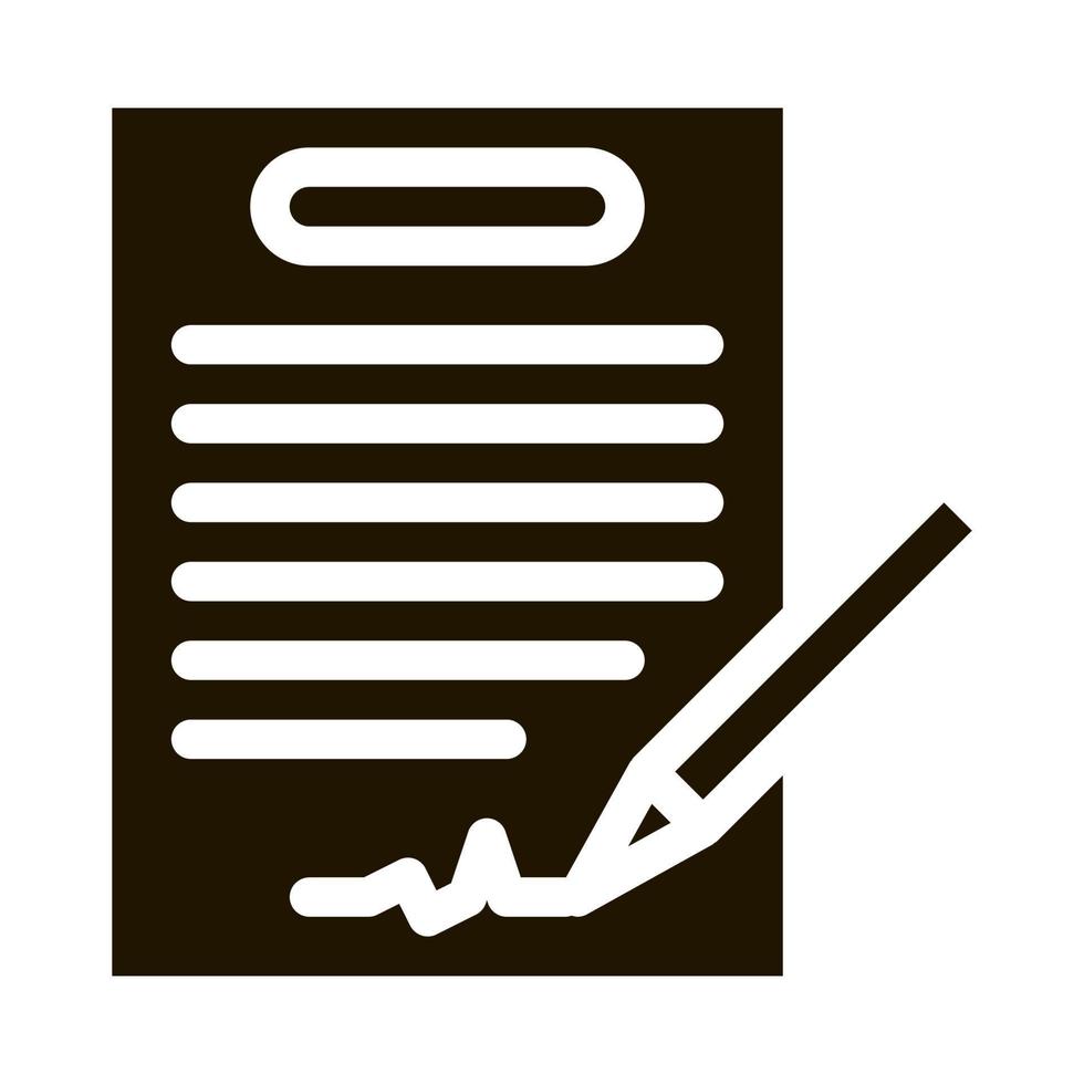 Contract Signing Icon Vector Glyph Illustration