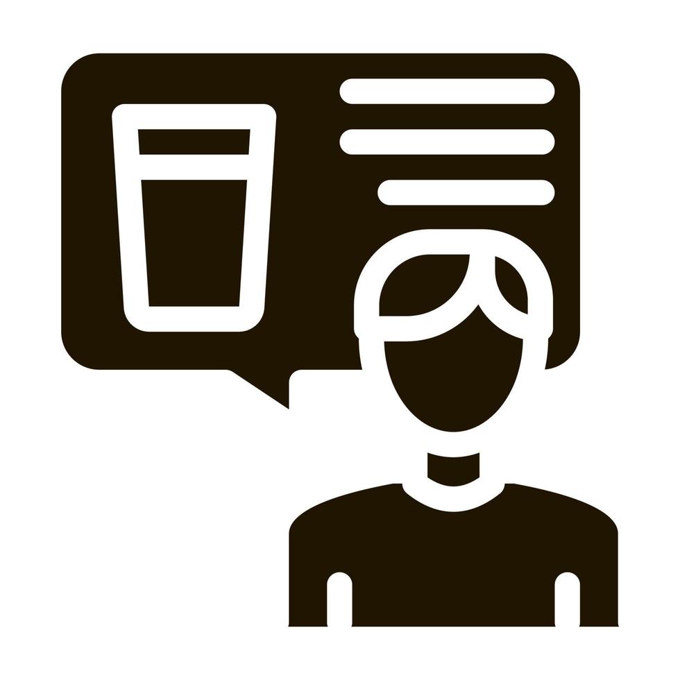 Man Talk Beer Icon Vector Glyph Illustration