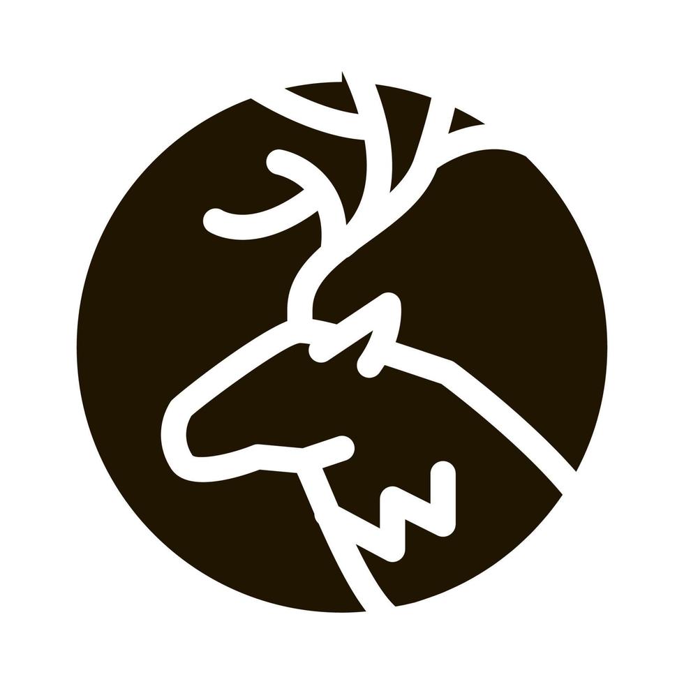 Deer Silhouette Icon Vector Glyph Illustration