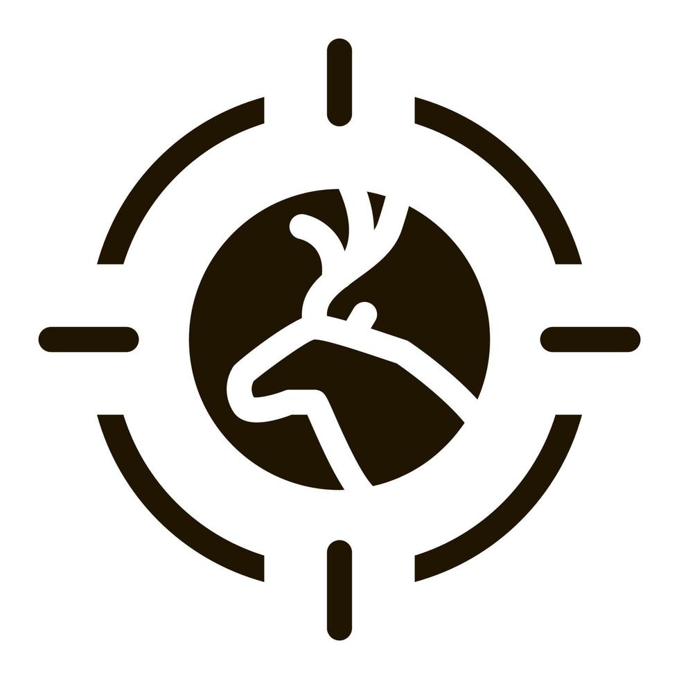 Deer Targeting Icon Vector Glyph Illustration