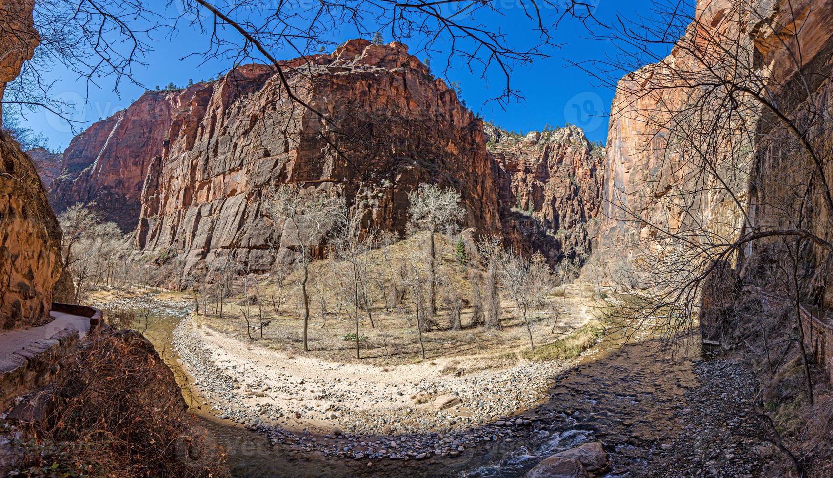 Impression from hiking trail to Pine Creek Canyon overlook in the Zion National park photo