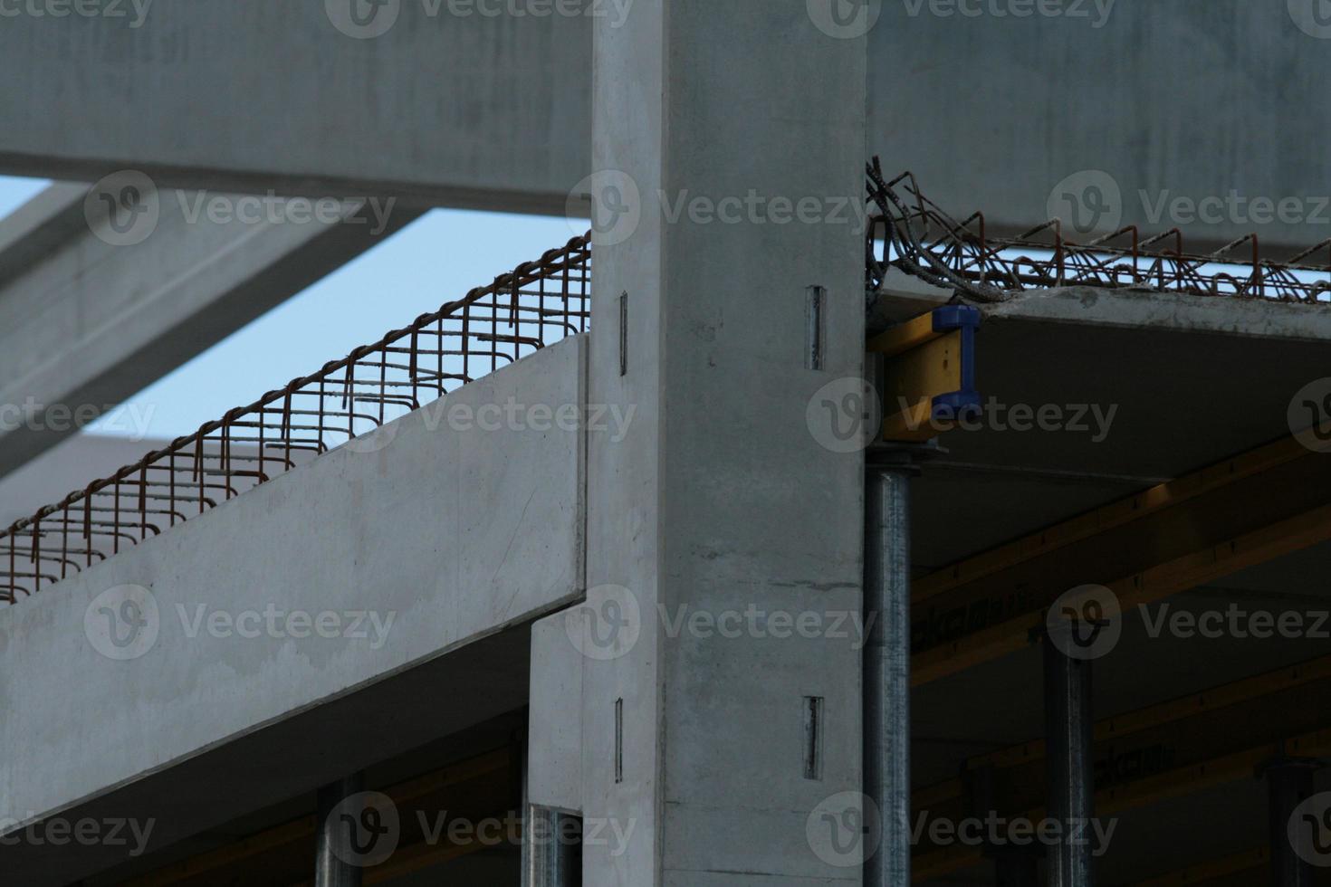 Precast concrete elements on construction site photo