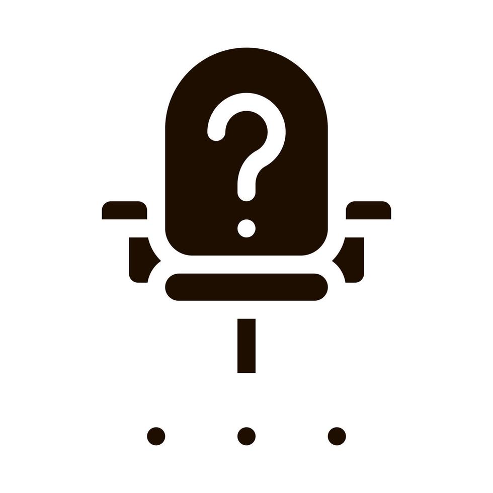 Office Chair And Question Mark Job Hunting Vector