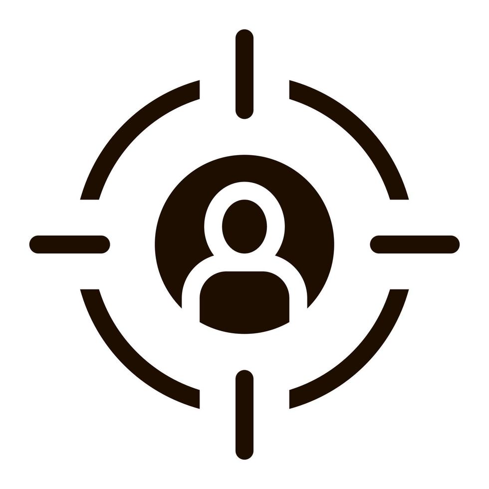 Man Silhouette At Gunpoint Job Hunting glyph icon vector
