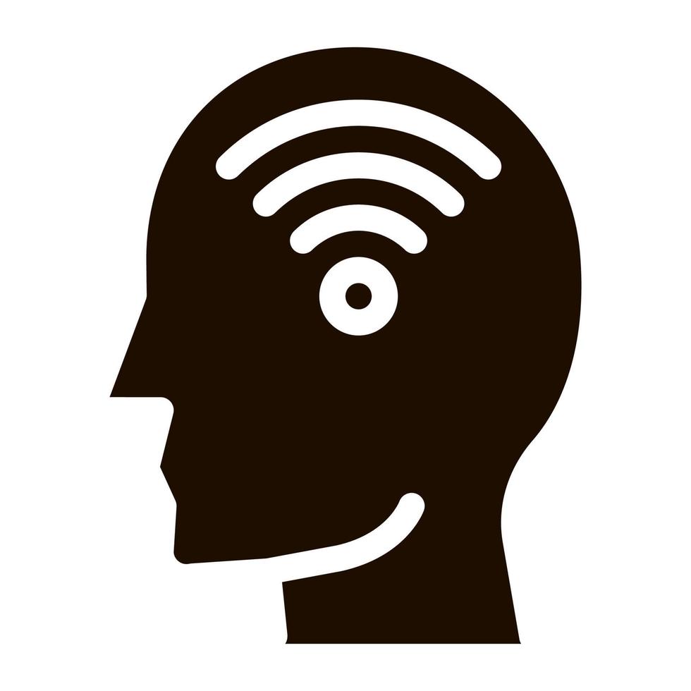 Wifi Symbol In Man Silhouette Mind glyph icon vector