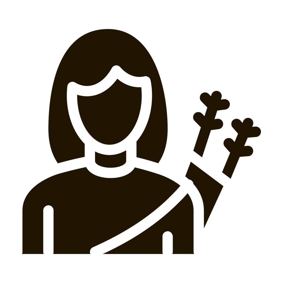 Archer Woman Silhouette Icon Vector