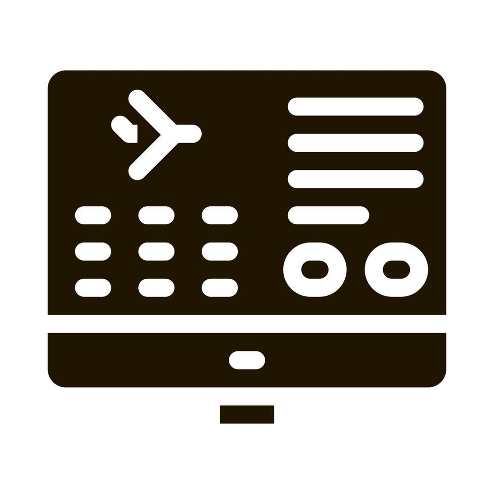 Flight Information Web Site Icon Vector