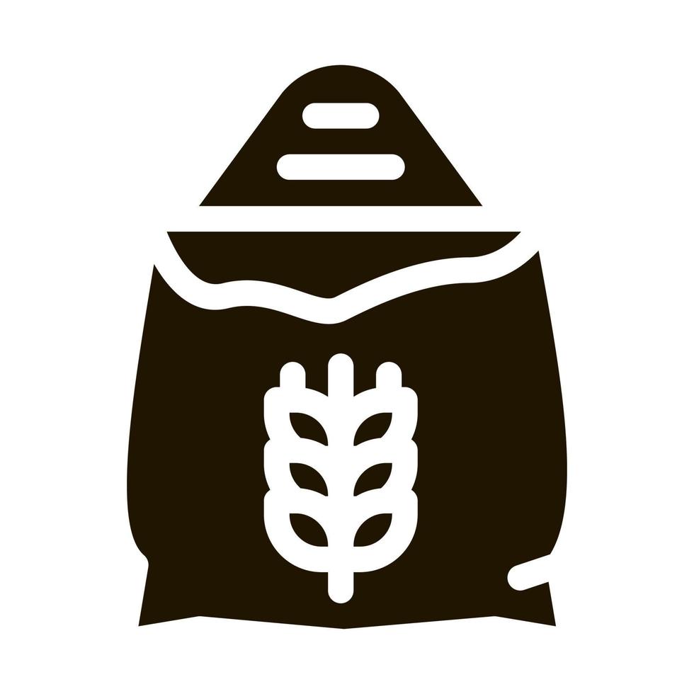 Bag Of Natural Wheat Flour Icon Vector