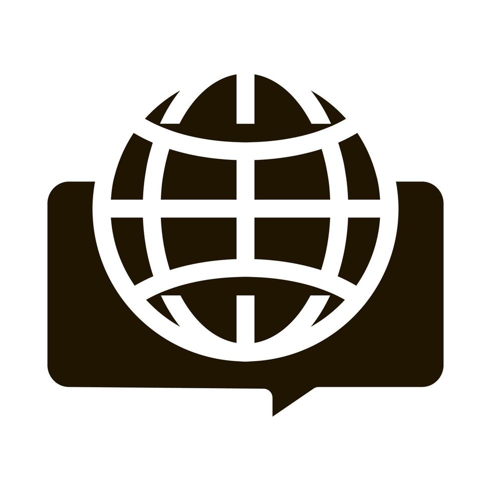 Earth Globe In Quote Frame Icon Vector
