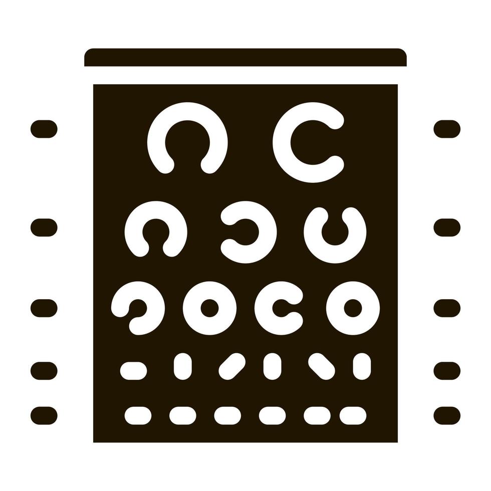 vector de icono de gráfico de prueba oftálmica de ojos