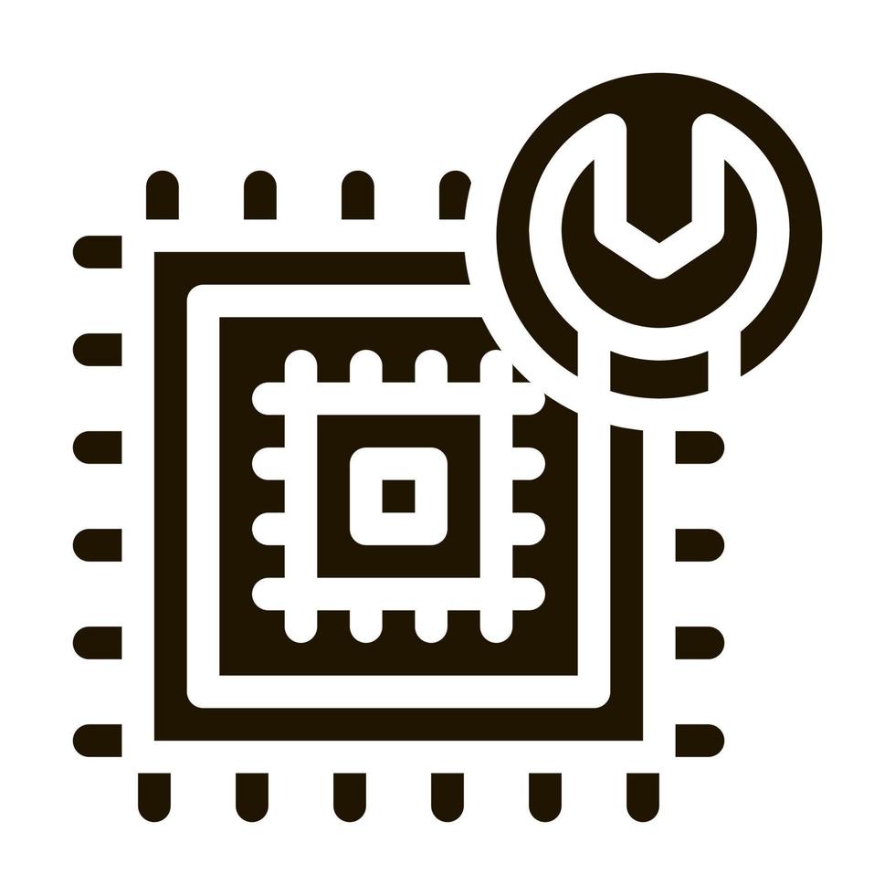 Chip Repair Icon Vector Glyph Illustration