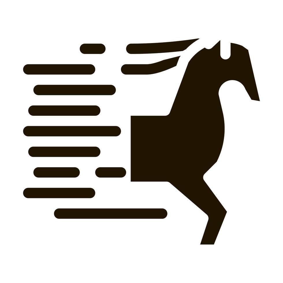 corriendo caballo icono vector glifo ilustración