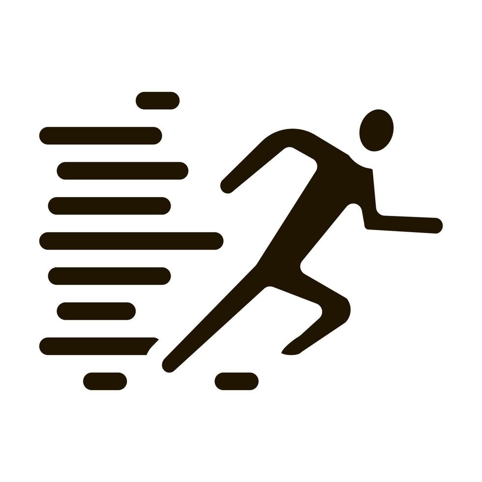 Running Human Icon Vector Glyph Illustration