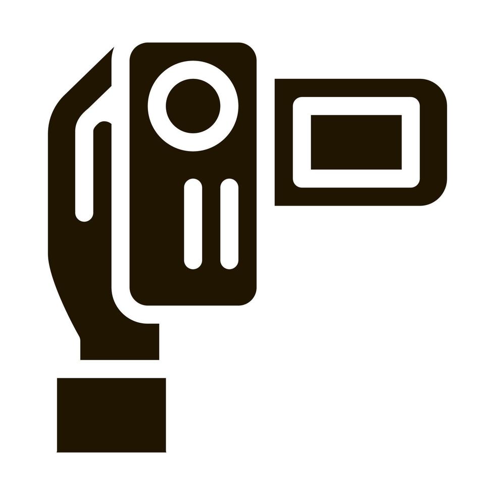Video Camera Icon Vector Glyph Illustration