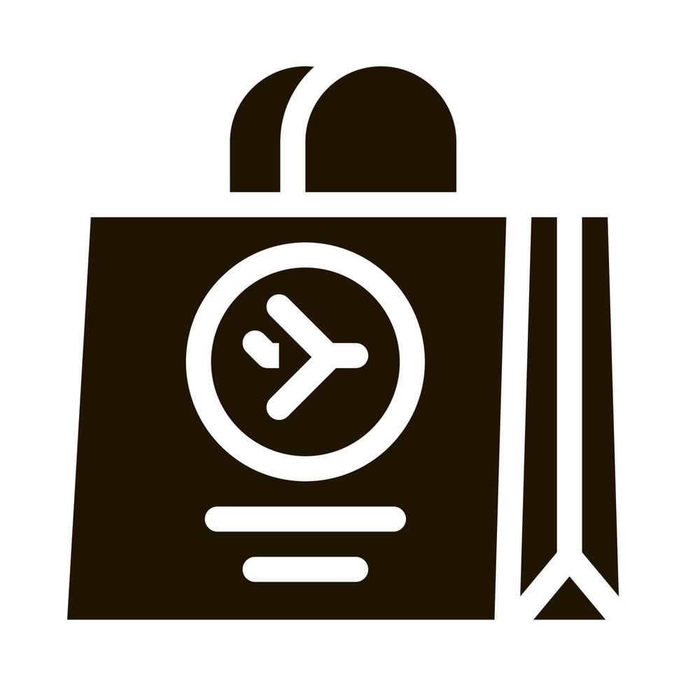 Duty Free Bag Airport Shop Icon Vector