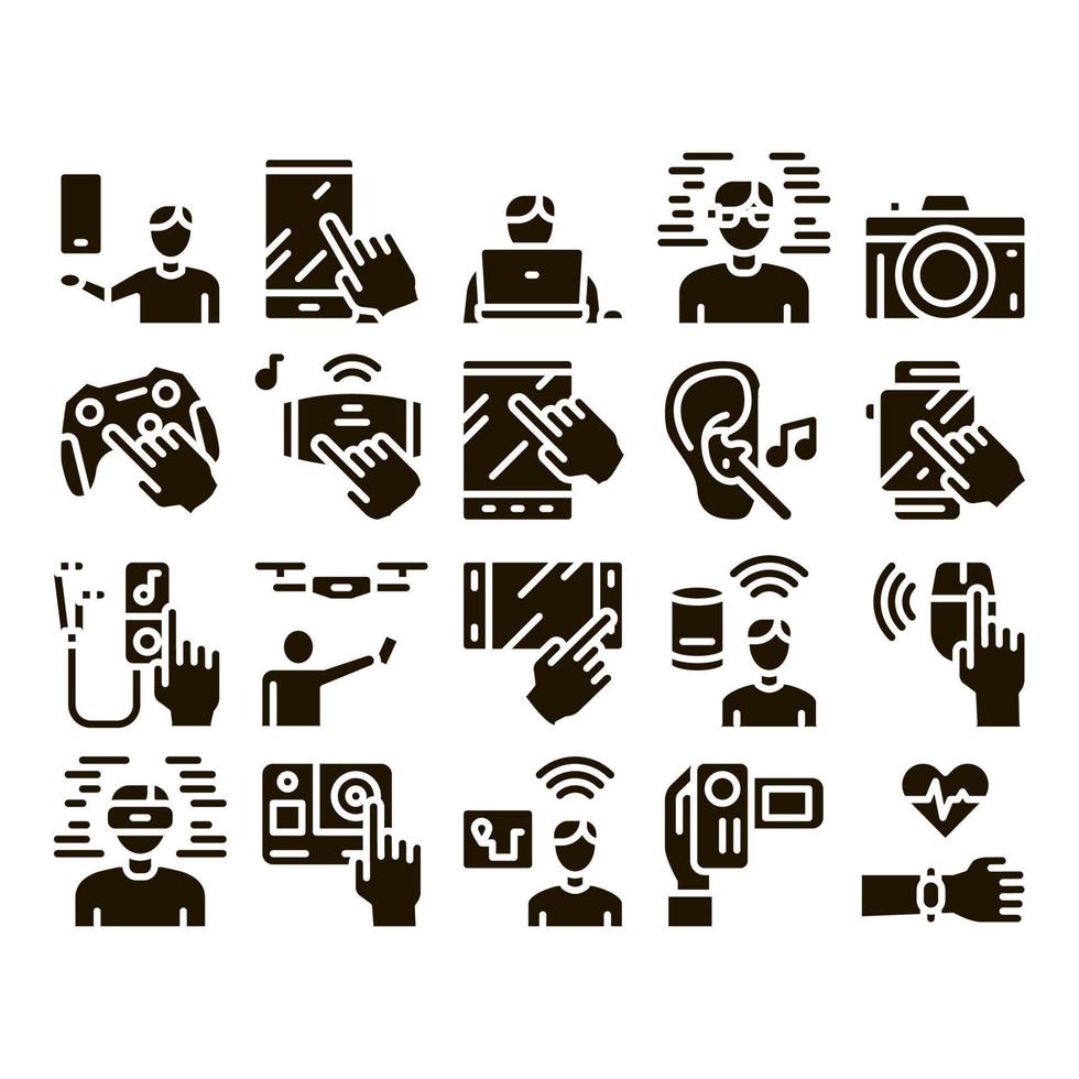Gadget And Device Glyph Set Vector