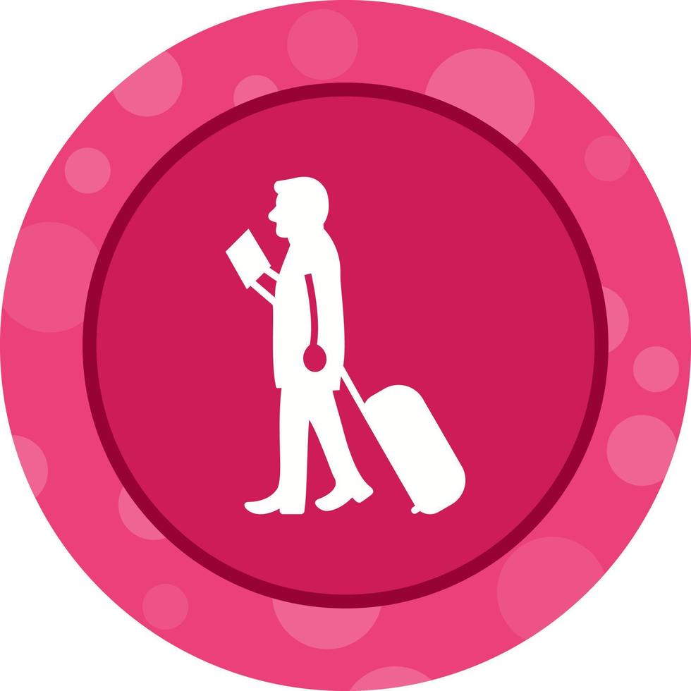 Walking with Luggage Vector Icon