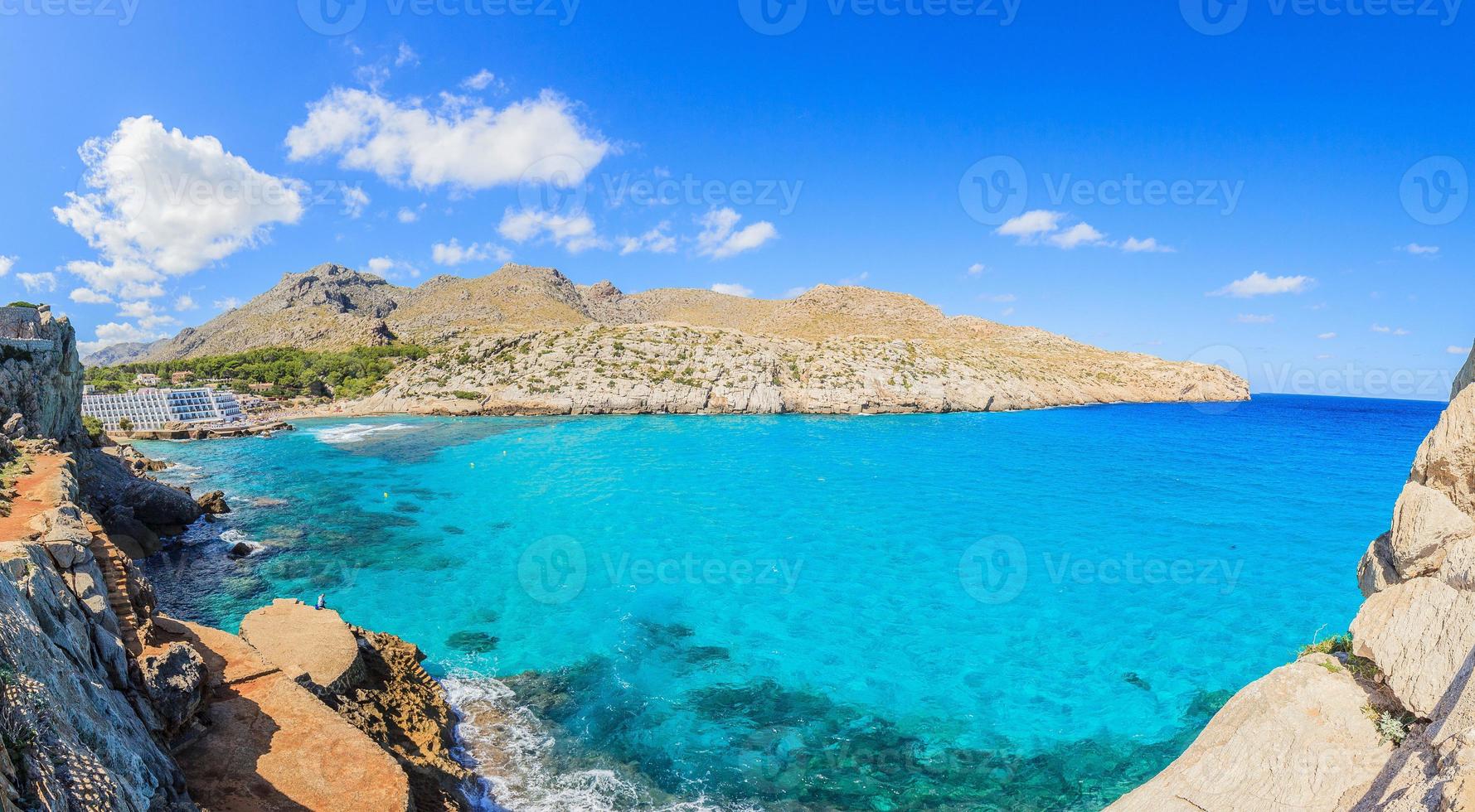 View of the bay of Cala Sant Vicenc photo