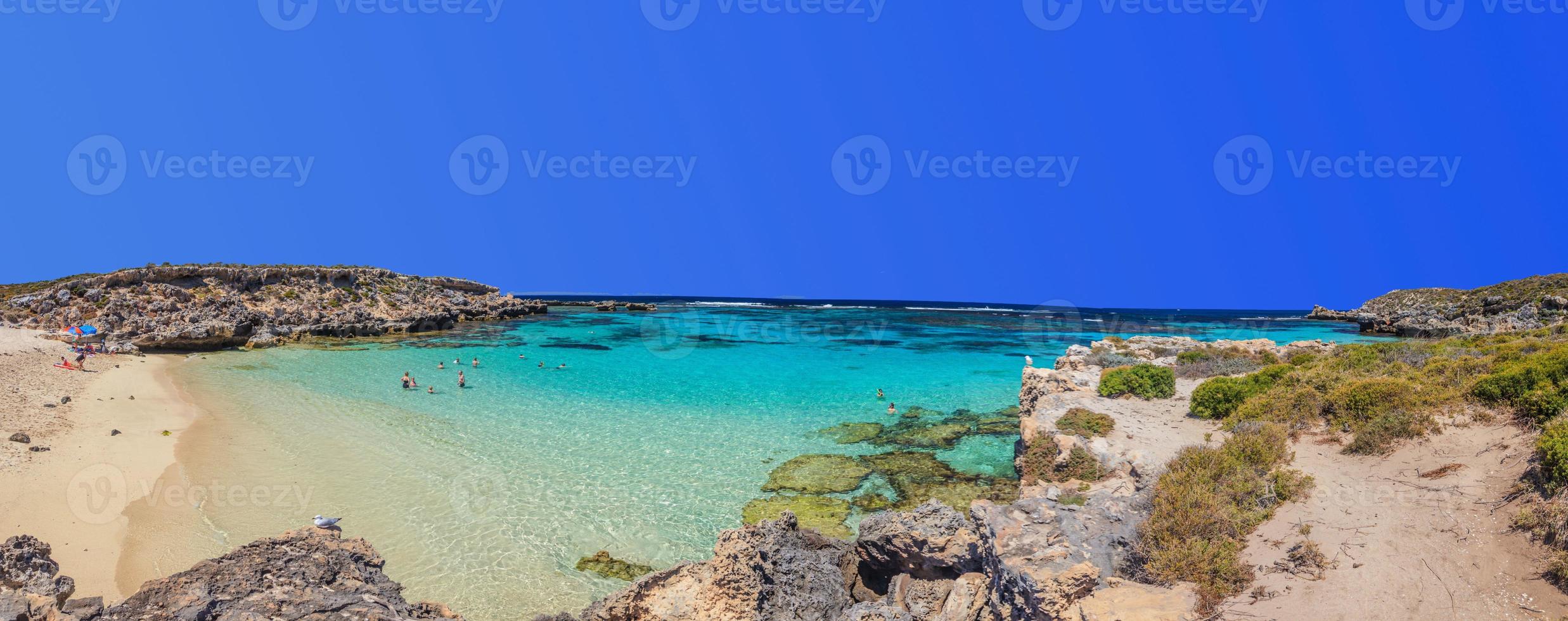 Panoramic picture of a beach on Rottnest Island at daytime in summer 2015 photo