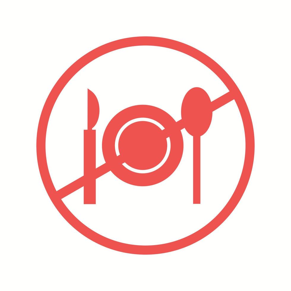 Beautiful No Food Glyph Vector Icon