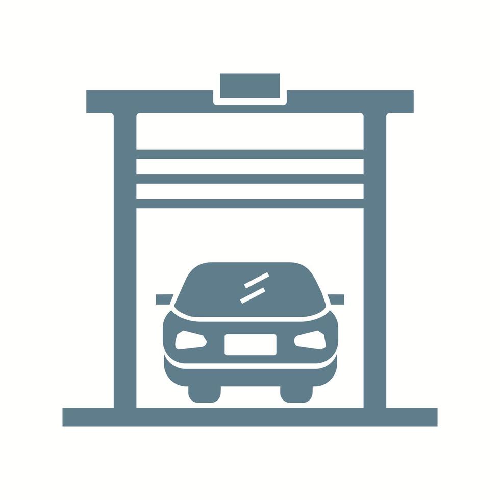 Beautiful Car in garage Vector Glyph Icon