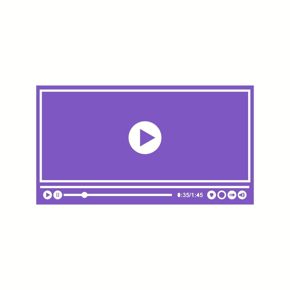 Beautiful Video player Vector Glyph icon