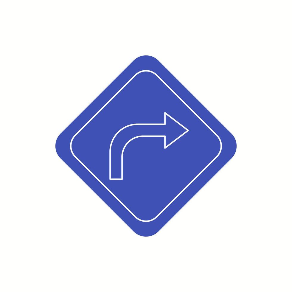 Beautiful Right turn ahead Vector Glyph icon