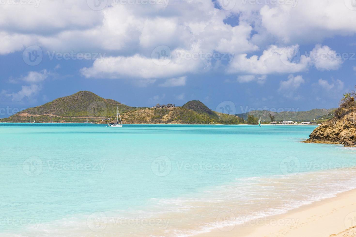 View on tropical beach on the caribbean island St. Maarten during daytime photo