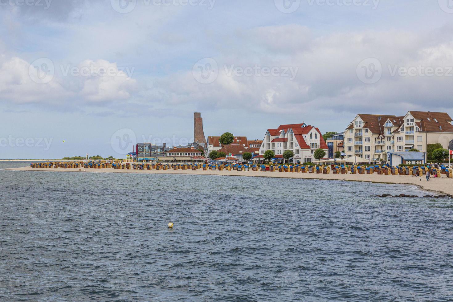 View on the beach of the German village Laboe at the baltic sea in summer photo