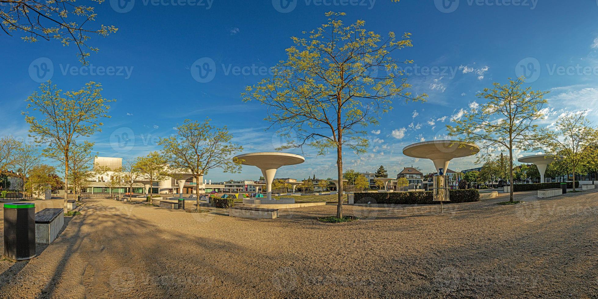 Panoramic view of Georg Buechner Square and Hessian State Theater in German university city Darmstadt photo