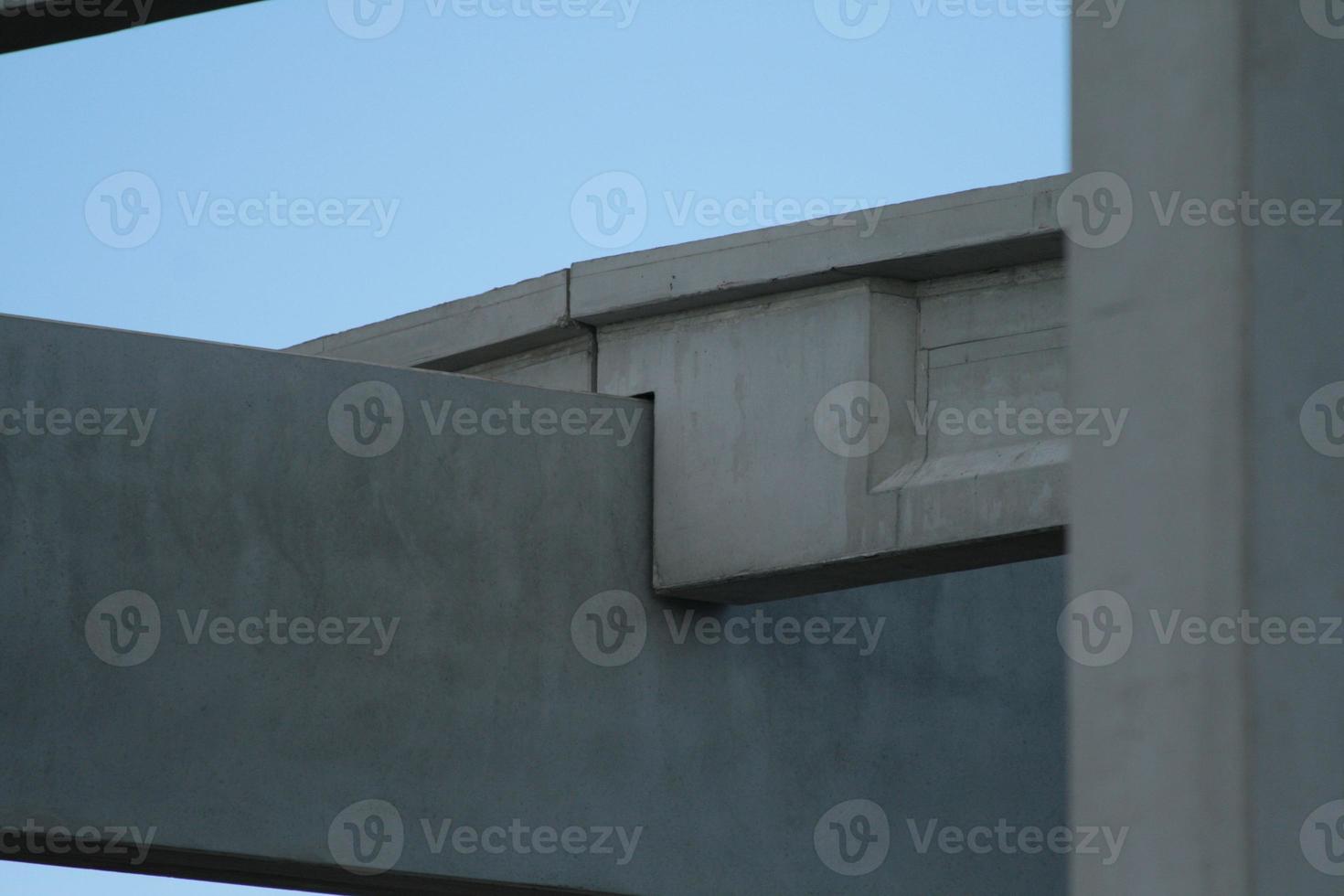 Precast concrete elements on construction site photo