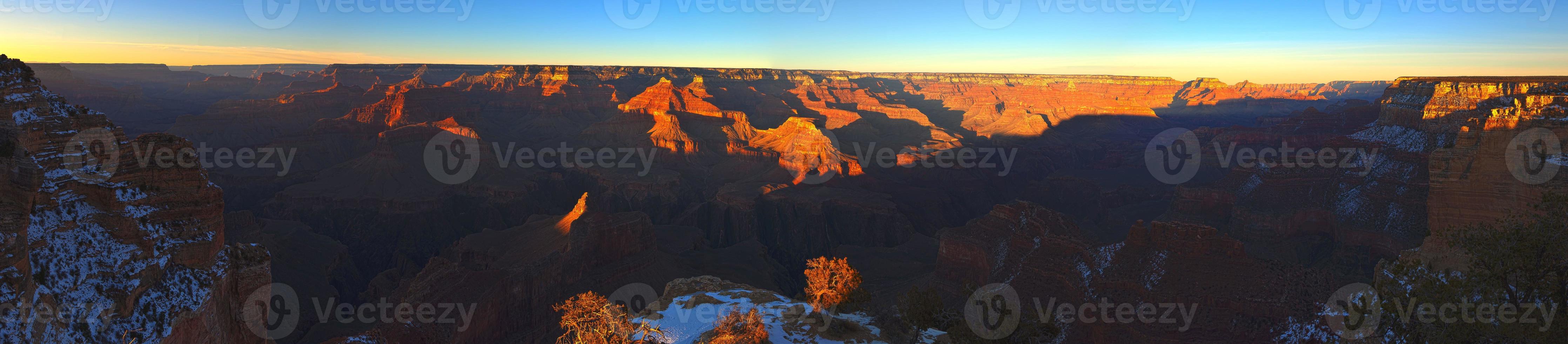 panorama desde el lado sur del gran cañón en invierno foto